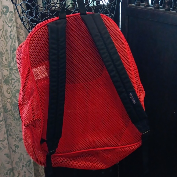 Jansport mesh red backpack bookbag - Picture 5 of 5